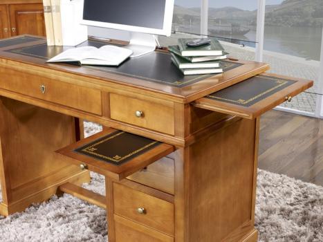 Escritorio Lucie fabricado en madera de cerezo macizo al estilo Louis Philippe 