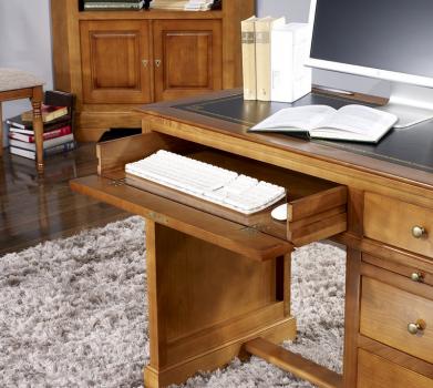 Escritorio Lucie fabricado en madera de cerezo macizo al estilo Louis Philippe 