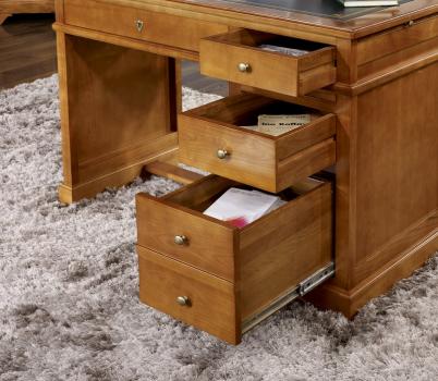 Escritorio Lucie fabricado en madera de cerezo macizo al estilo Louis Philippe 