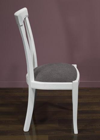 Silla Sebastián fabricada en madera de roble macizo estilo Louis Philippe acabado roble cepillado Marfil