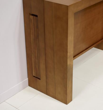 Consola / Mesa extensible fabricada en madera de cerezo macizo estilo contemporáneo con 4 extensiones