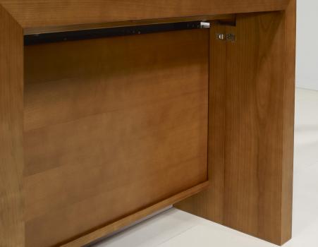 Consola / Mesa extensible fabricada en madera de cerezo macizo estilo contemporáneo con 4 extensiones