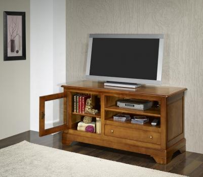 Mueble TV 16/9 Tomas fabricado en madera de Cerezo macizo al estilo Louis Philippe