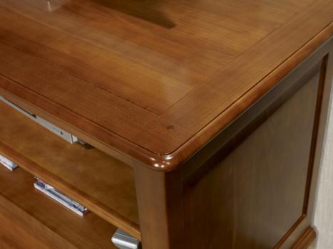 Mueble TV 16/9 Tomas fabricado en madera de Cerezo macizo al estilo Louis Philippe