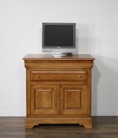 Muebles TV Lea fabricado en madera de roble macizo al estilo Louis Philippe con meseta giratoria