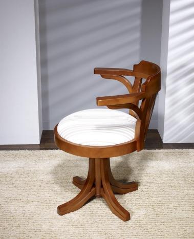 Silla de escritorio Emilio  fabricada en madera de haya maciza estilo Louis Philippe