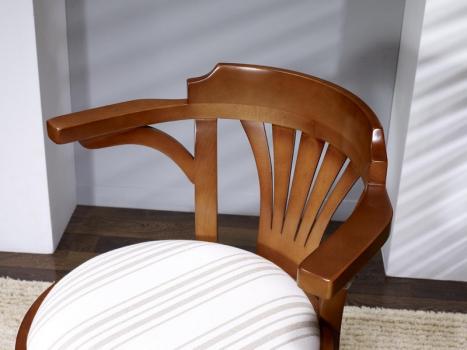 Silla de escritorio Emilio  fabricada en madera de haya maciza estilo Louis Philippe