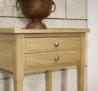 Recibidor Santiago fabricado en madera maciza de roble estilo Directorio