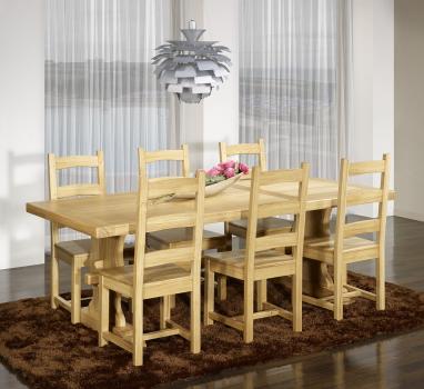 Mesa de comedor  Monasterio fabricada en madera maciza de roble tabla 200x100 estilo rústico