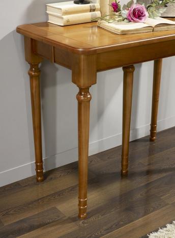 Consola extensible Catalina fabricada en cerezo macizo al estilo Louis Philippe