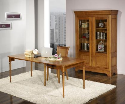 Consola extensible Catalina fabricada en cerezo macizo al estilo Louis Philippe