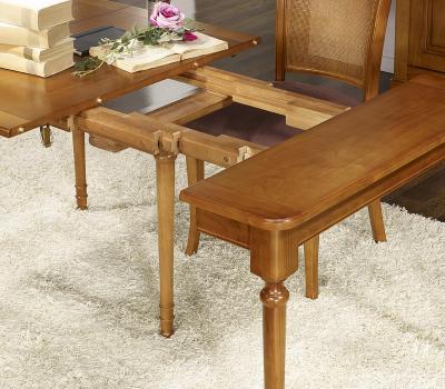 Consola extensible Catalina fabricada en cerezo macizo al estilo Louis Philippe