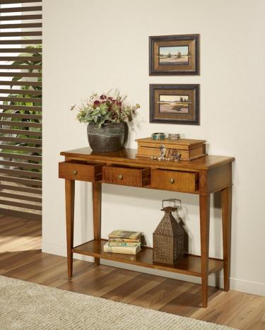 Consola Leslie fabricada en madera de cerezo macizo estilo Directorio