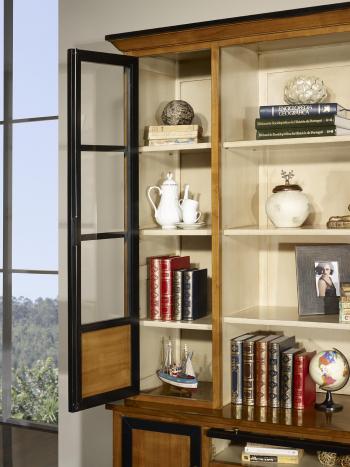Biblioteca Louison de 2 cuerpos fabricada en madera de cerezo macizo estilo Directoire