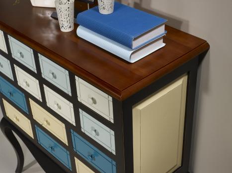 Recibidor Selena fabricado en madera de cerezo macizo MULTICOLORE