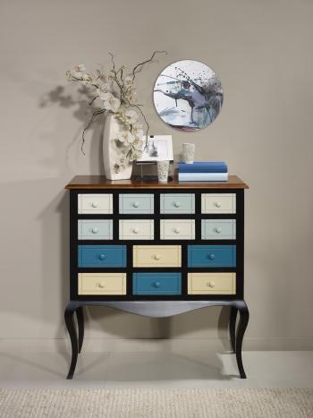 Recibidor Selena fabricado en madera de cerezo macizo MULTICOLORE