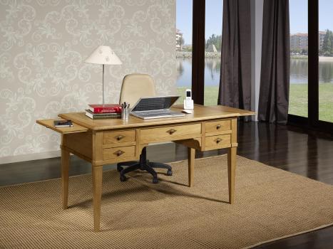 Escritorio 5 cajones Jean hecha en roble macizo estilo Directorio