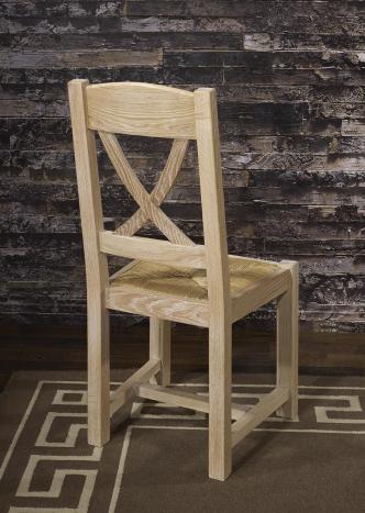Silla Olivier fabricada en madera de roble macizo estilo rústico