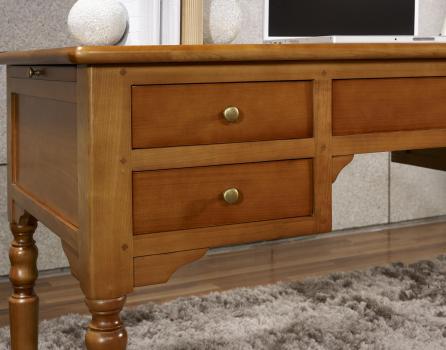 Escritorio 5 cajones fabricado en madera de cerezo macizo al estilo Louis Philippe