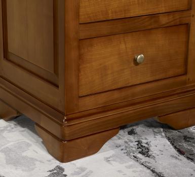 Cajonera Adriana fabricada en madera de cerezo macizo al estilo Louis Philippe