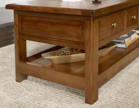 Mesa de centro Rodolfo fabricada en madera de roble macizo estilo Louis Philippe