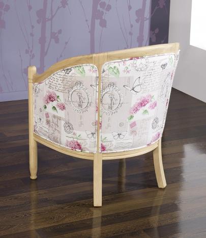 Sillón Barbara Cabriolet fabricado en madera de roble macizo estilo Louis Philippe