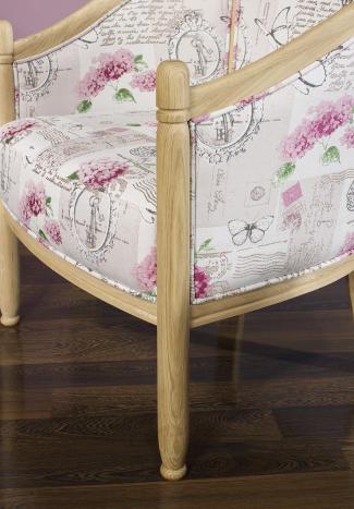 Sillón Barbara Cabriolet fabricado en madera de roble macizo estilo Louis Philippe