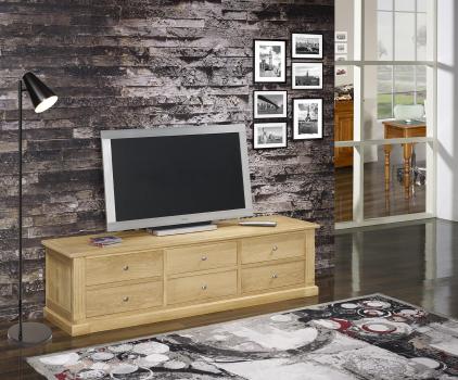 Mueble  TV Lorenzo fabricado en madera de roble macizo estilo Directoire