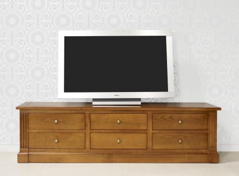 Mueble TV 16/9 Luciano fabricado en madera de cerezo macizo al estilo Directorio