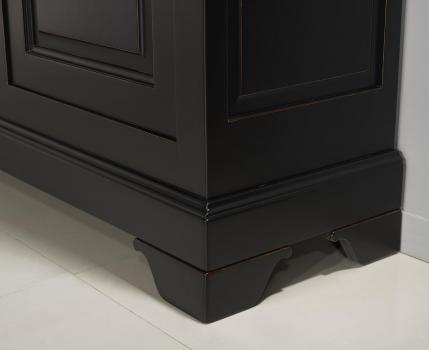 Biblioteca Flora de 3 puertas fabricada en madera de cerezo macizo en estilo Louis Philippe lacado  Negro y Rojo