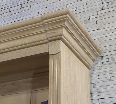 Biblioteca de 2 cuerpos y 4 puertas fabricado en madera de roble macizo estilo Directoire con escalera