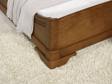 Cama Jean-Baptiste 140x190 fabricada en madera de roble macizo estilo Louis Philippe