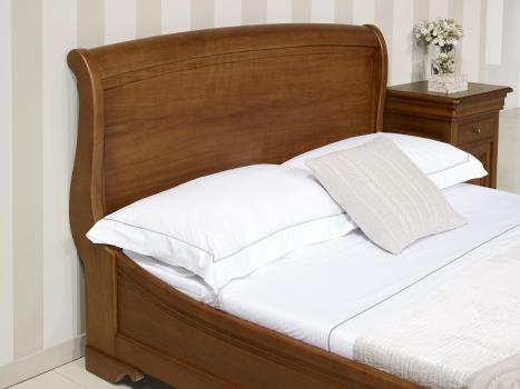 Cama Jean-Baptiste 140x190 fabricada en madera de roble macizo estilo Louis Philippe