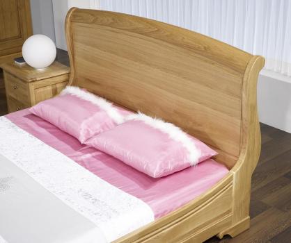 Cama Lorenzo 160x200 fabricada en madera de roble macizo en estilo Louis Philippe 