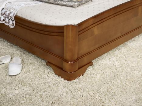 Cama Leila fabricada en madera de cerezo maciza en estilo Louis Philippe 160x200