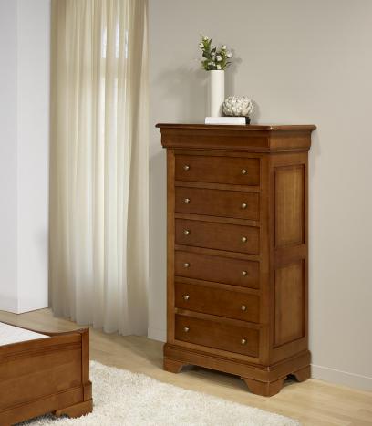 Cajonera fabricada en madera de Cerezo Macizo al estilo Louis Philippe