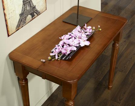 Consola Mafalda extensible fabricada en madera de cerezo macizo al estilo Louis XVI 