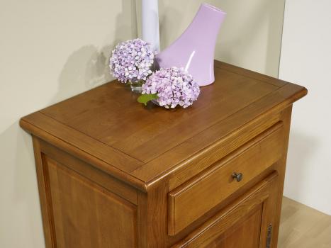 Mueble 1 puerta 1 cajón hecho de roble macizo estilo Countryman acabado en Roble Dorado