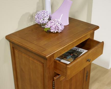 Mueble 1 puerta 1 cajón hecho de roble macizo estilo Countryman acabado en Roble Dorado