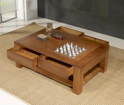 Mesa de centro rectangular Gabriel fabricada en madera de roble macizo etilo contemporáneo