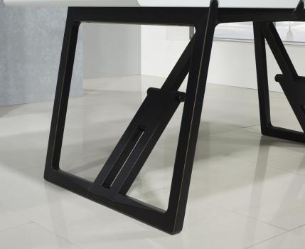 Escritorio fabricado en madera de cerezo macizo con marco Negro estilo contemporáneo efecto envejecido, Meseta MARFIL