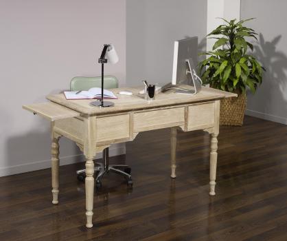 Escritorio  Tomás fabricado en madera de roble macizo al estilo Louis Philippe acabado roble cepillado