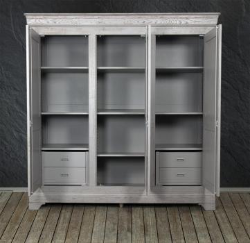 Armario Luis de 3 puertas Luis fabricado en madera de roble macizo estilo Louis Philippe
