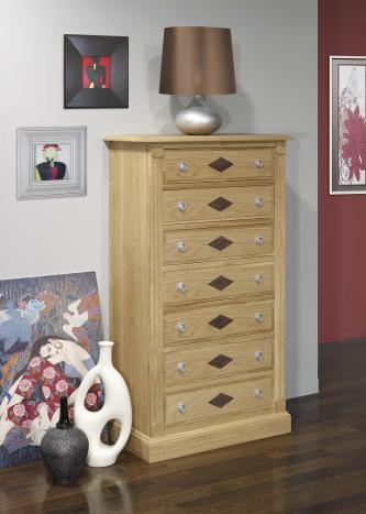 Cajonera Valentin fabricada en madera de roble macizo estilo Directorio