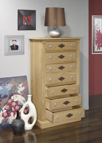 Cajonera Valentin fabricada en madera de roble macizo estilo Directorio