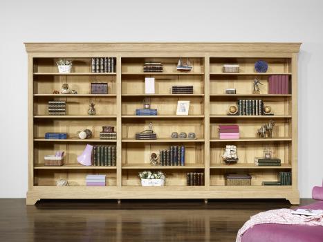 Estantería Librería Simón fabricada en madera de roble macizo al estilo de Louis Philippe 