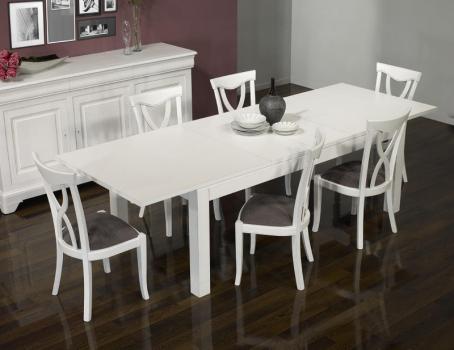 Mesa de comedor rectangular Alexander fabricada en madera de roble 200x100 estilo Contemporánea acabado en Marfil