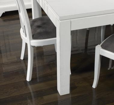 Mesa de comedor rectangular Alexander fabricada en madera de roble 200x100 estilo Contemporánea acabado en Marfil