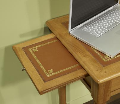Mesa de trabajo 2 cajones de madera de roble estilo Louis Philippe Ancho 100