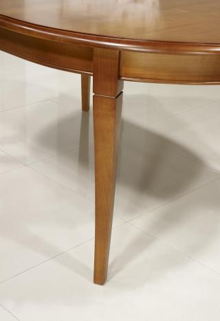 Mesa de comedor ovalada Julie fabricada en madera de cerezo macizo al estilo Louis Philippe 180x120 + 5 extensiones de 40 cm
